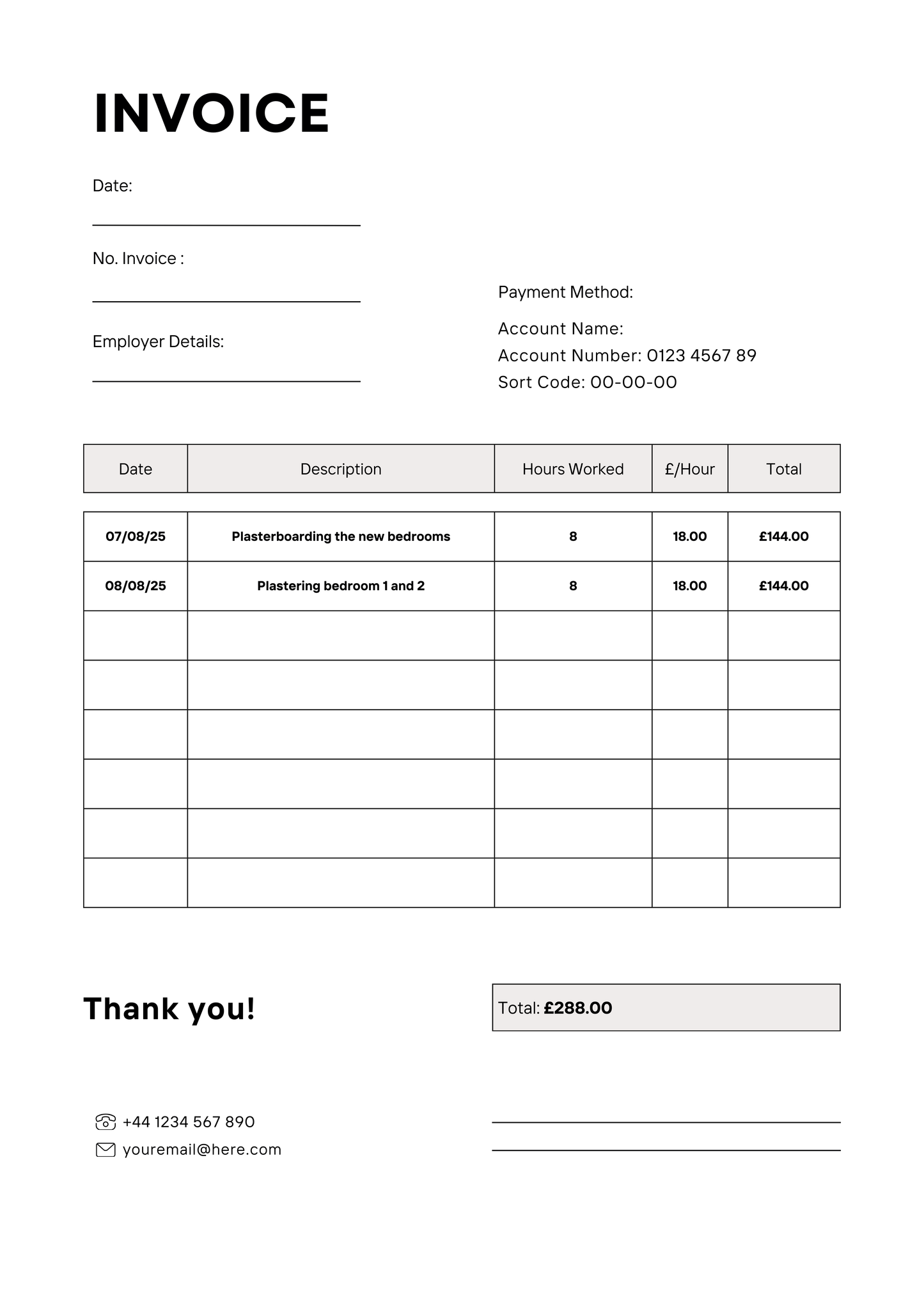 BuildFlow Sole Trader Invoice No.2