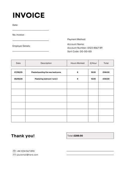 BuildFlow Sole Trader Invoice No.2