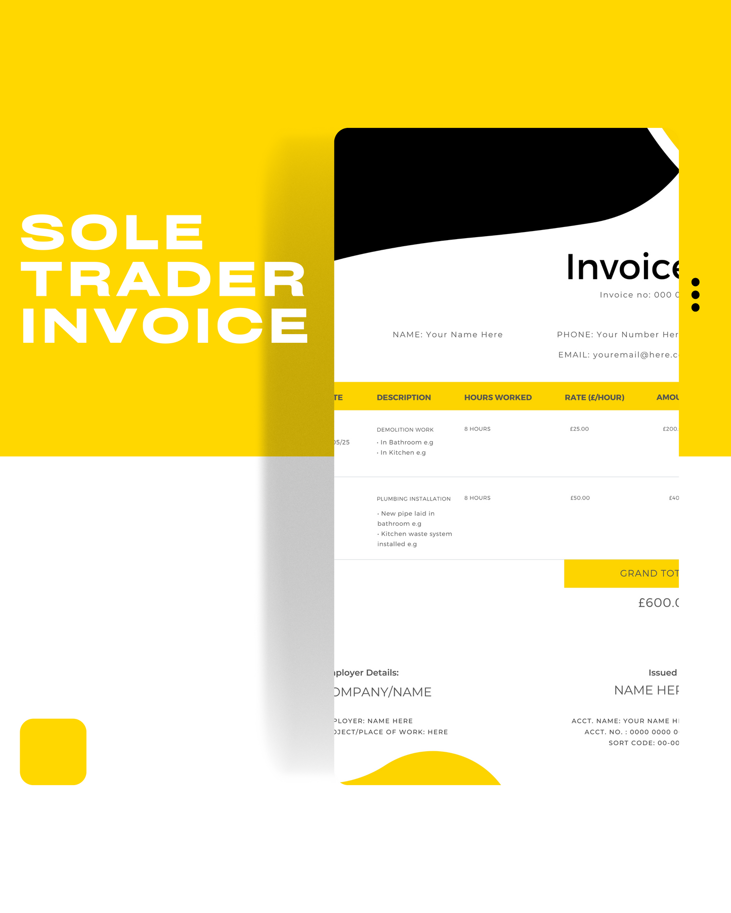 BuildFlow Sole Trader Invoice